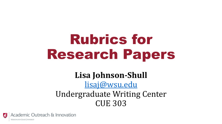 rubrics for research papers