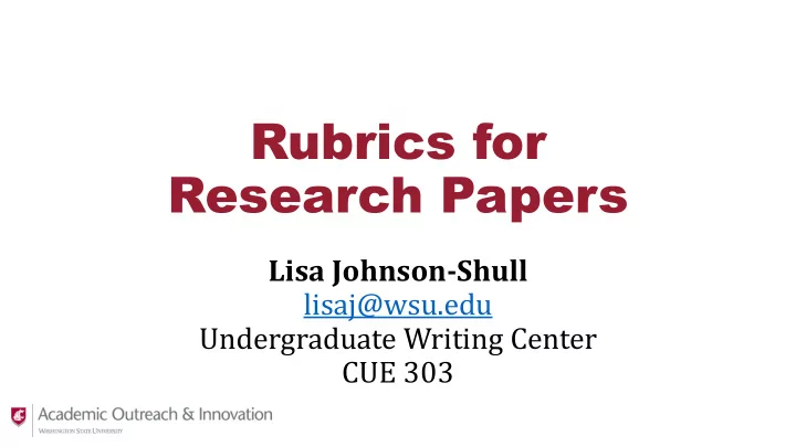 rubrics for research papers