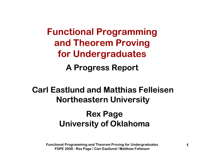functional programming functional programming and theorem