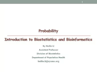 1  2  Outlines  Probability  Basic definitions:  Randomization experiment  Sample
