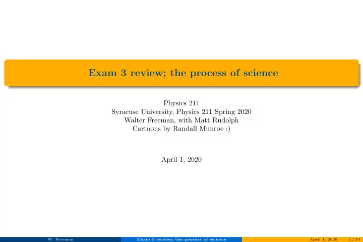 exam 3 review the process of science