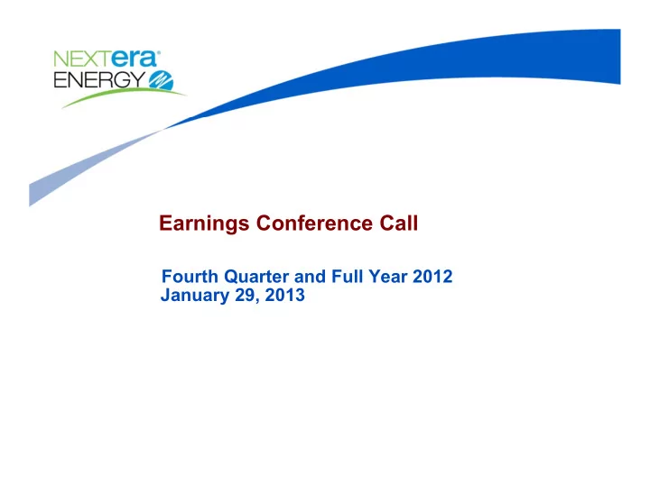 earnings conference call