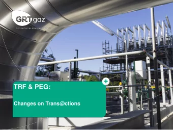TRF &amp; PEG:  Changes on Trans@ctions  Table  Change in topology  New contractual map  PEG  The