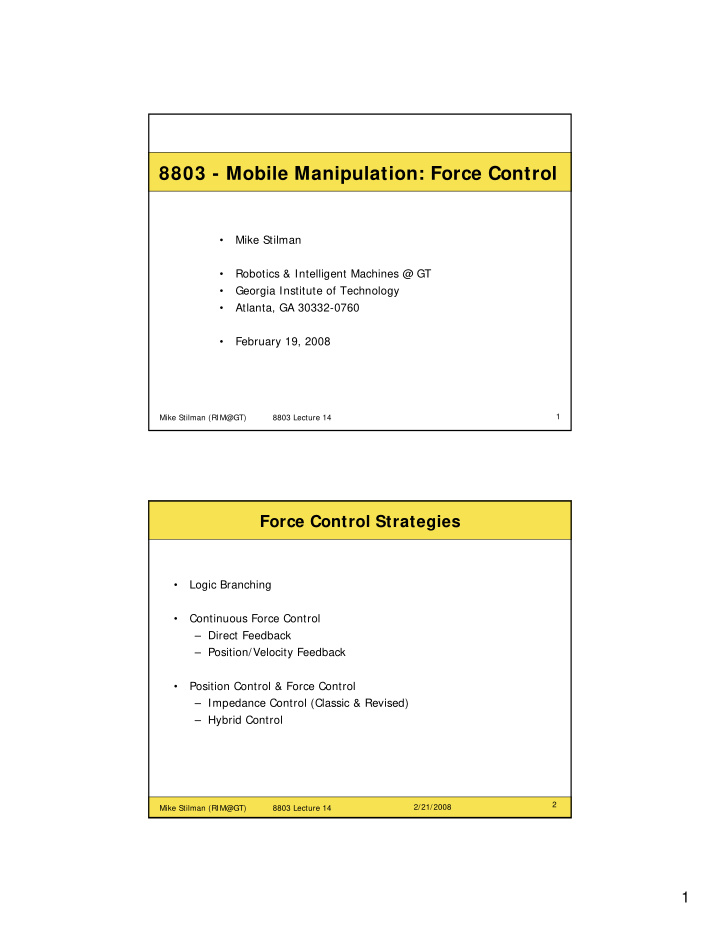 8803 mobile manipulation force control