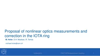 Proposal of nonlinear optics measurements and  correction in the IOTA ring M. Hofer , E.H. Maclean,