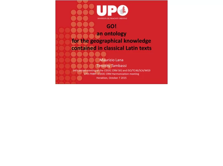 go an ontology for the geographical knowledge contained