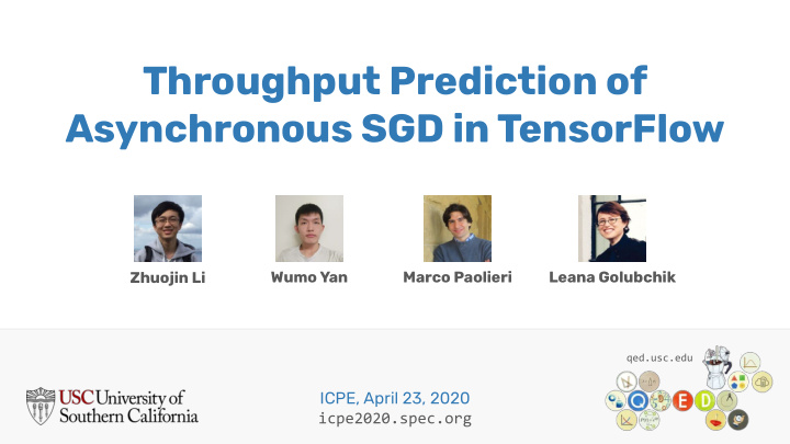 throughput prediction of asynchronous sgd in tensorflow