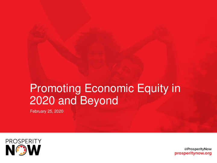 promoting economic equity in 2020 and beyond