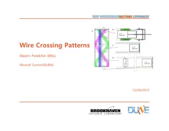 Wire Crossing Patterns  Maxim Potekhin (BNL)  Wirecell Summit@LBNL  12/09/2015  Nominal pattern