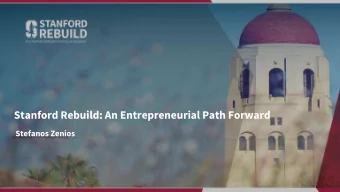 Stanford Rebuild: An Entrepreneurial Path Forward  Stefanos Zenios  Entrepreneurs adapt Sams