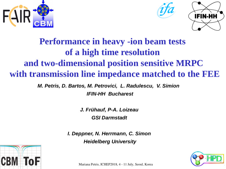 performance in heavy ion beam tests of a high time