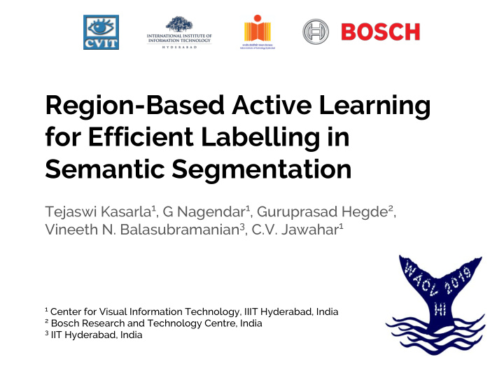region based active learning for efficient labelling in
