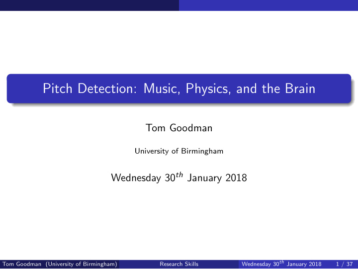 pitch detection music physics and the brain