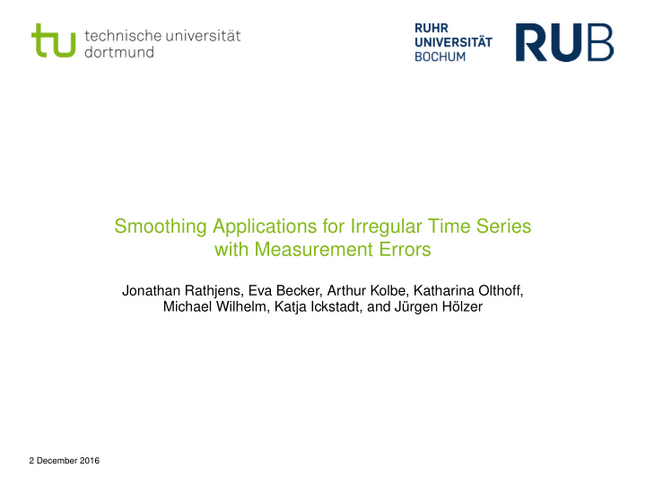 smoothing applications for irregular time series with