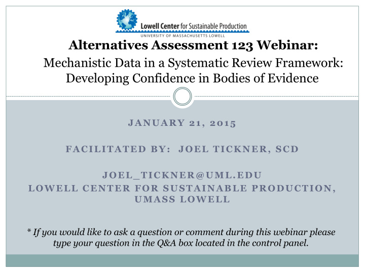 alternatives assessment 123 webinar mechanistic data in a