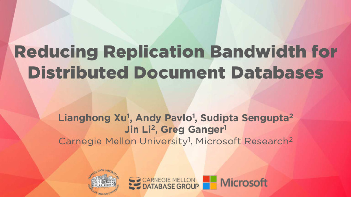 reducing replication bandwidth for distributed document