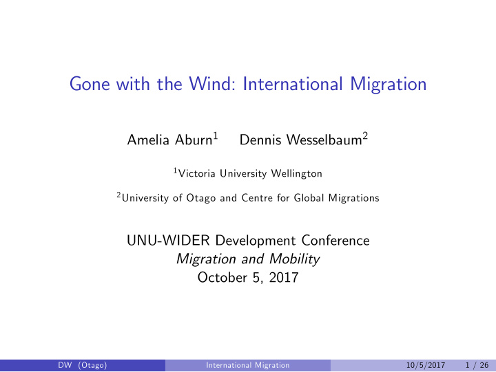 gone with the wind international migration