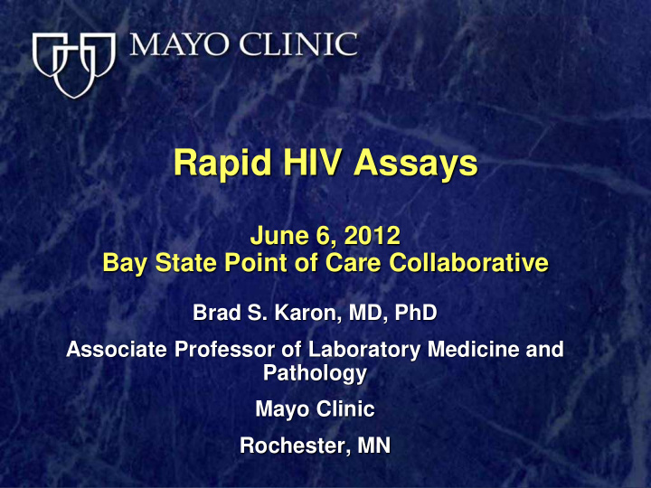rapid hiv assays