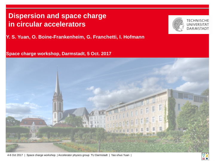 dispersion and space charge in circular accelerators