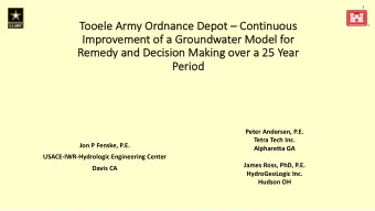 To  Tooele Army Ordnance Depot  Co  Continuous  Imp  Improvemen  ement of  of a  a Gr  Grou