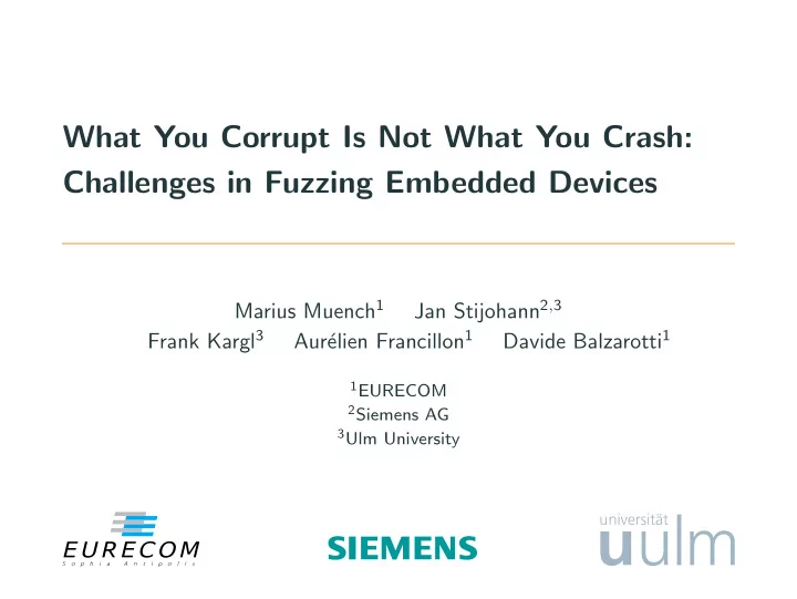 what you corrupt is not what you crash challenges in