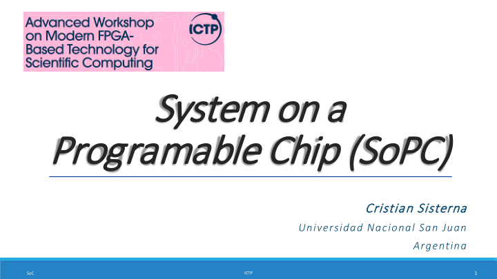 system em on a a programable c chi hip p sopc