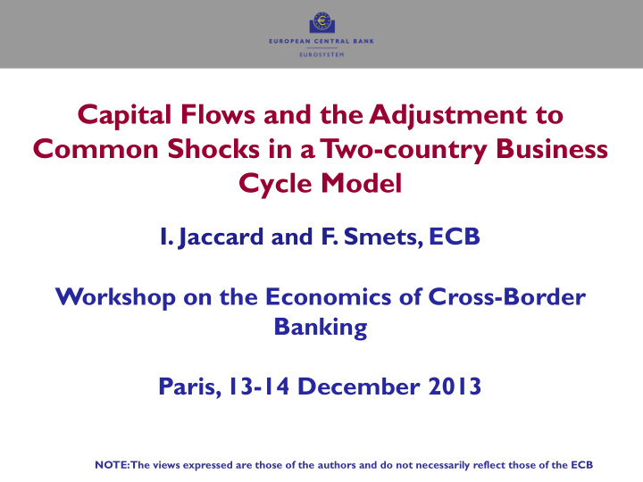 common shocks in a t wo country business