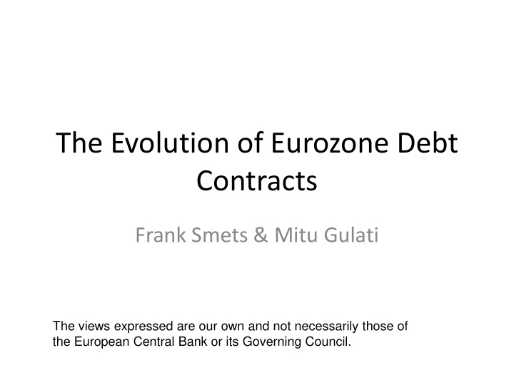 the evolution of eurozone debt contracts