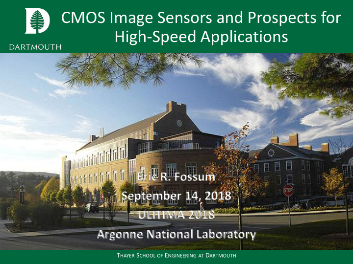 cmos image sensors and prospects for high speed