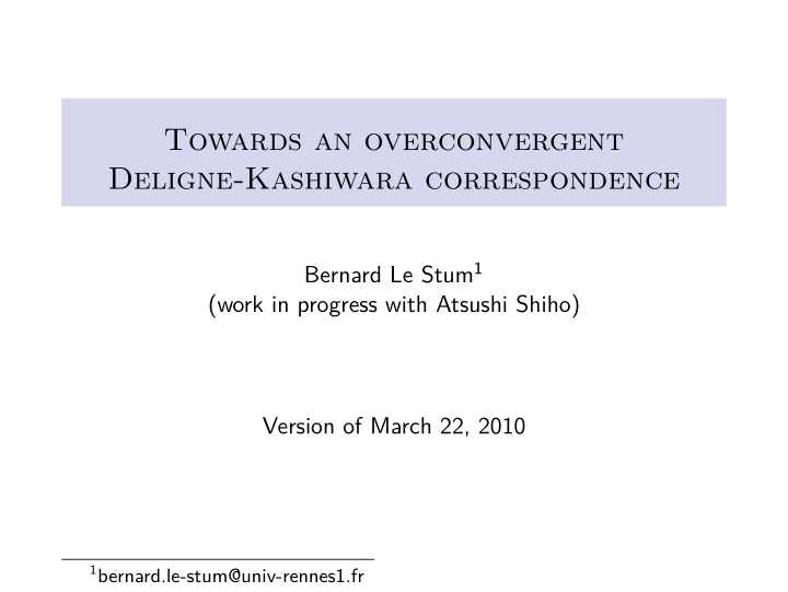 towards an overconvergent deligne kashiwara correspondence