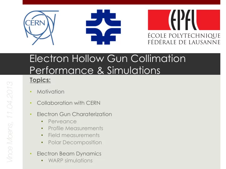 electron hollow gun collimation performance simulations