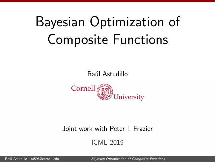 bayesian optimization of composite functions