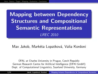 Mapping between Dependency  Structures and Compositional  Semantic Representations  LREC 2010  Max
