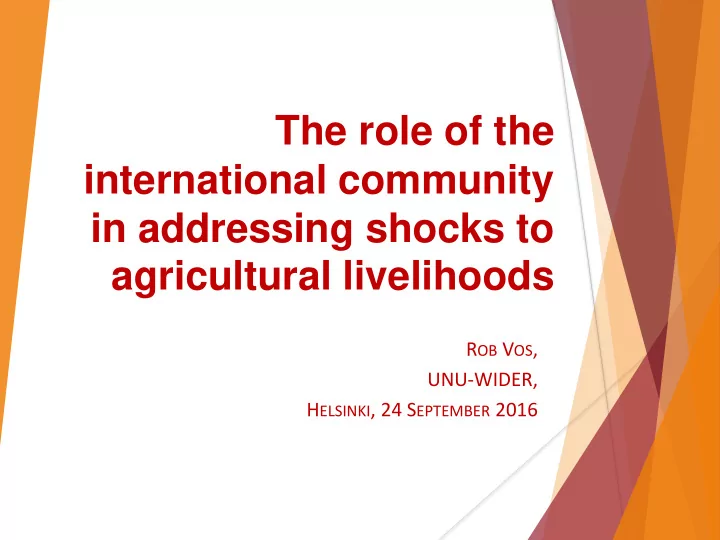 the role of the international community in addressing
