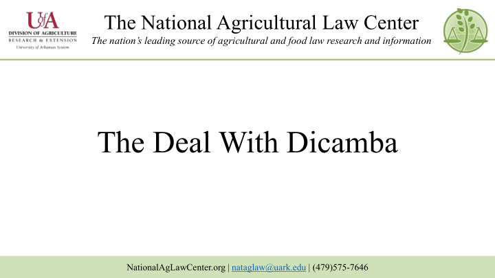the deal with dicamba