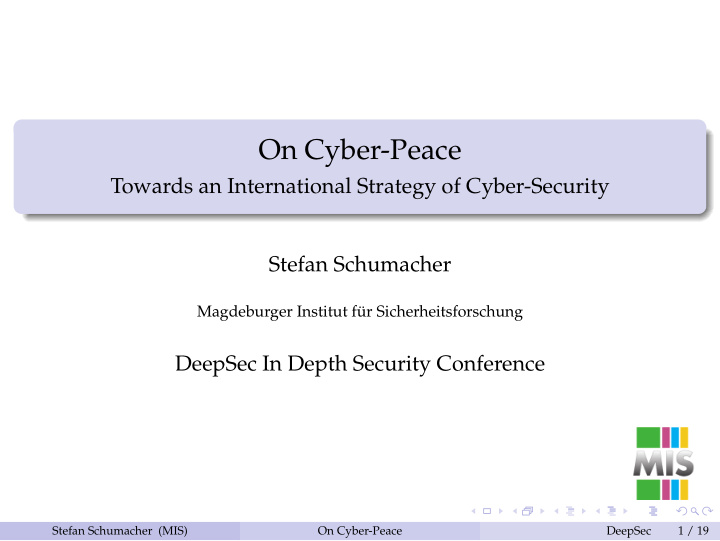 on cyber peace