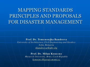 MAPPING STANDARDS  MAPPING STANDARDS  PRINCIPLES AND PROPOSALS  PRINCIPLES AND PROPOSALS  FOR