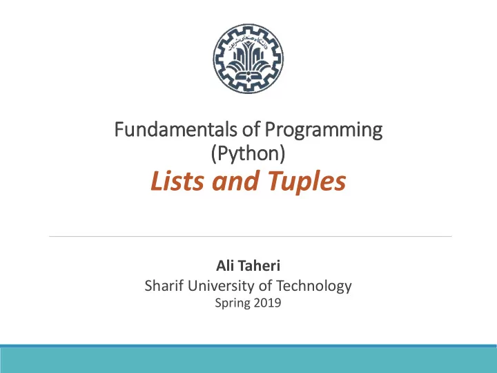 lists and tuples