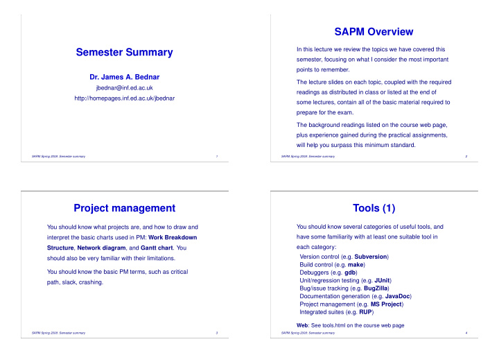 sapm overview