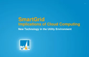 SmartGrid  Implications of Cloud Computing  New Technology in the Utility Environment  PG&amp;E