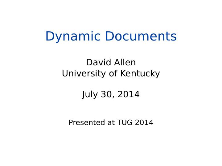 dynamic documents