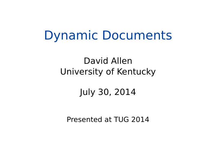 dynamic documents