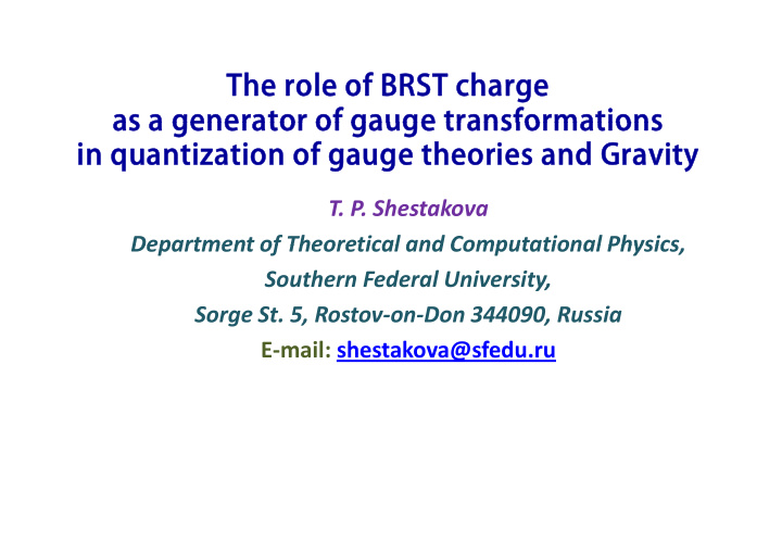 the role of brst charge as a generator of gauge