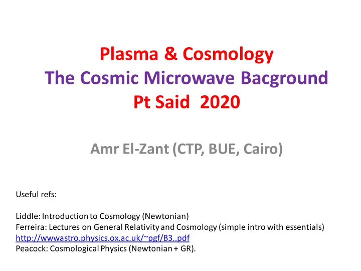 the cosmic microwave bacground