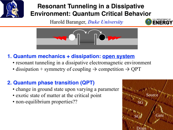 resonant tunneling in a dissipative environment quantum