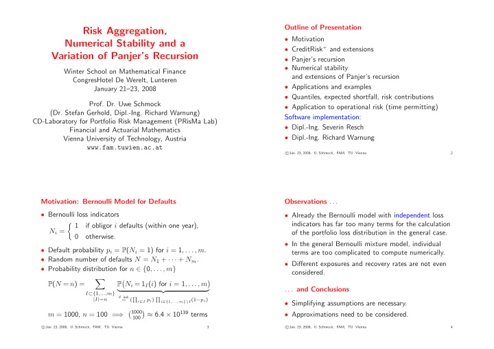 risk aggregation