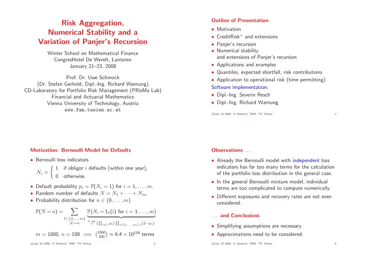 risk aggregation