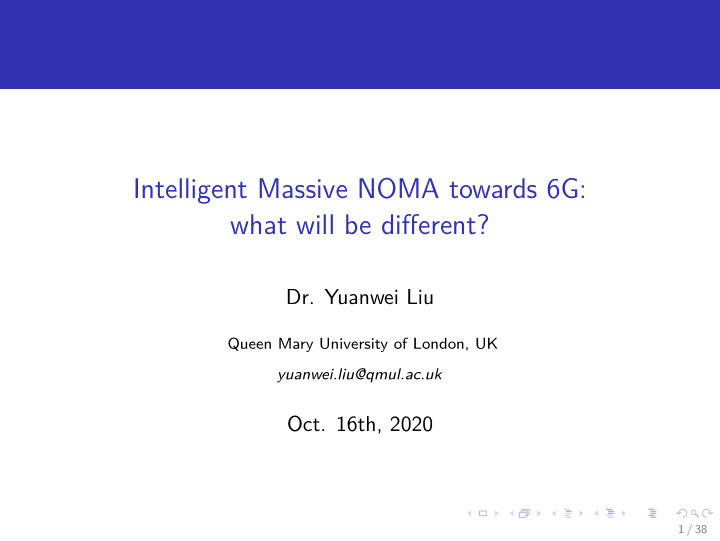 intelligent massive noma towards 6g what will be different