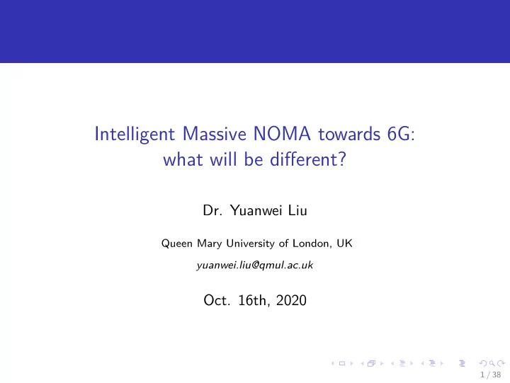 intelligent massive noma towards 6g what will be different
