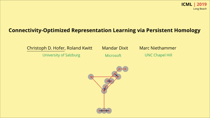 connectivity optimized representation learning via